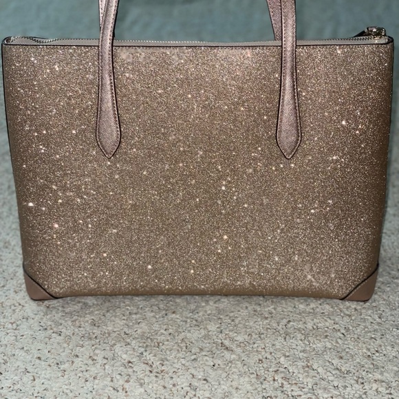 Kate Spade Rose Gold Shimmering Tote Bag with Textured Finish - Picture 2 of 10